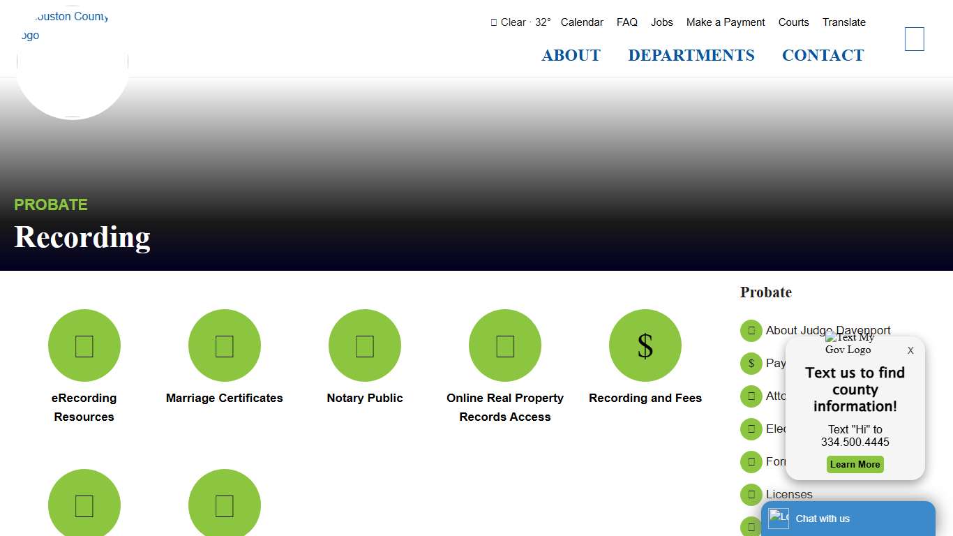Recording - Probate Office - Houston County, Alabama